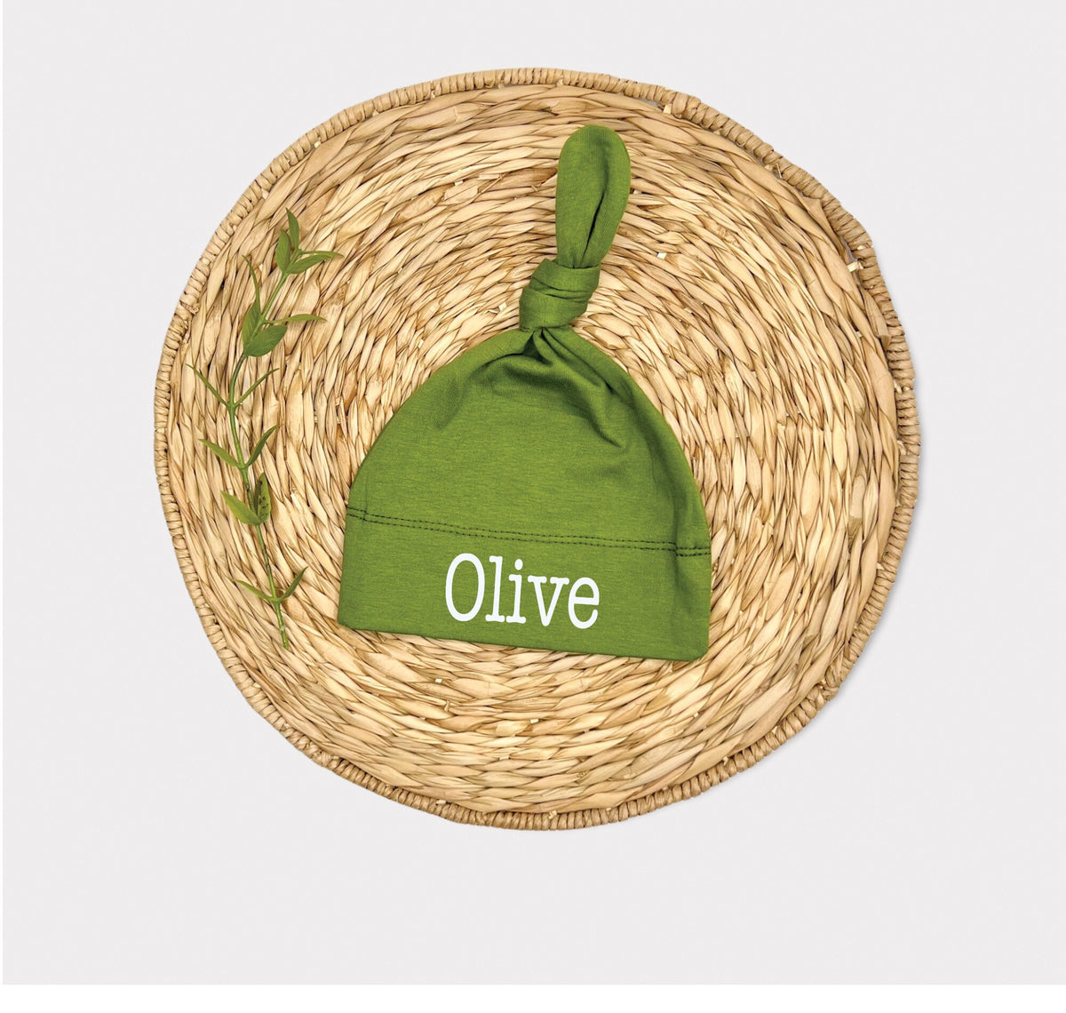 Olive Green Baby Romper Gift Set: Personalized Newborn Outfit
