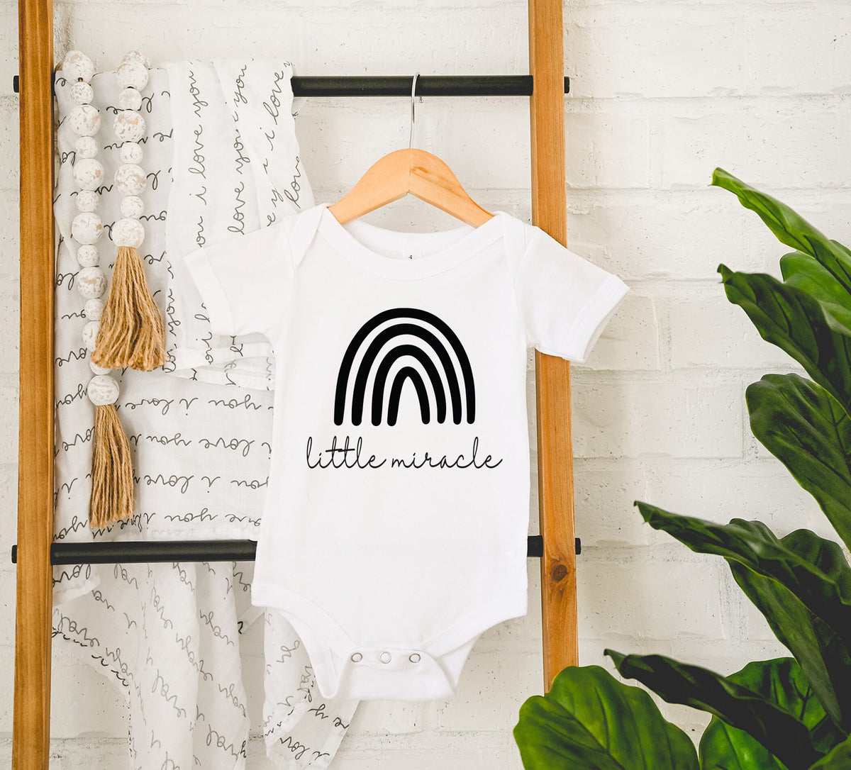Rainbow Baby Bodysuit: Little Miracle, Gender Neutral Outfit