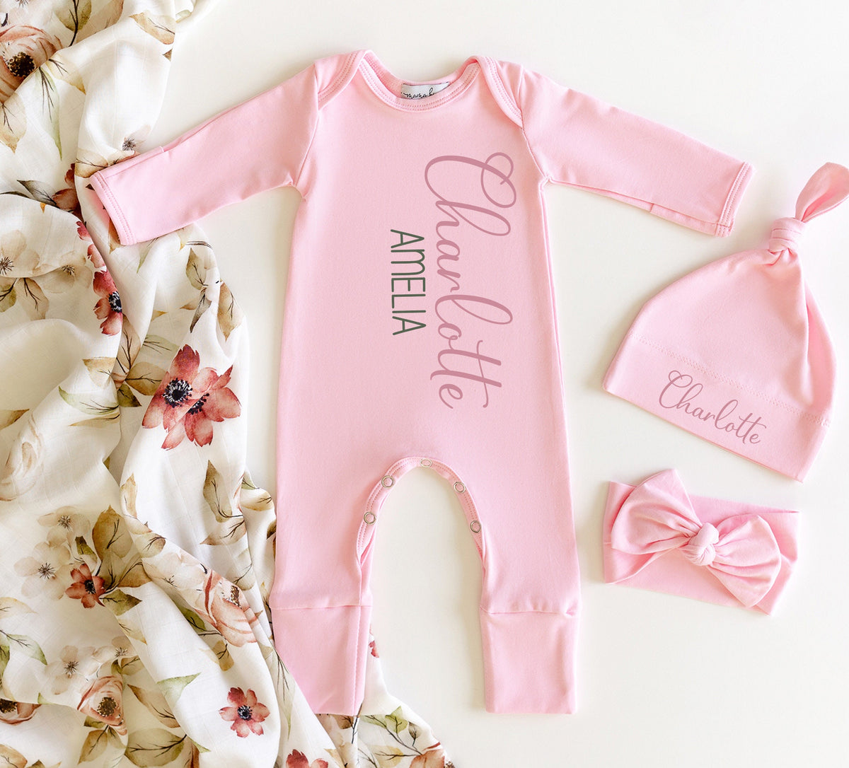 Personalized Newborn Romper Outfit: Boho Baby Girl Coming Home Outfit