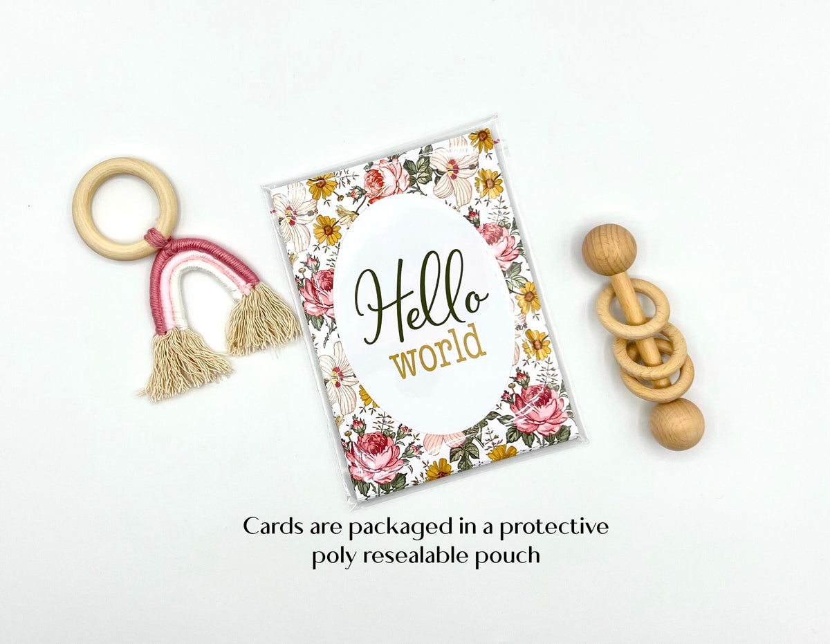 Hibiscus Floral Baby Milestone Cards: Newborn Photo Props