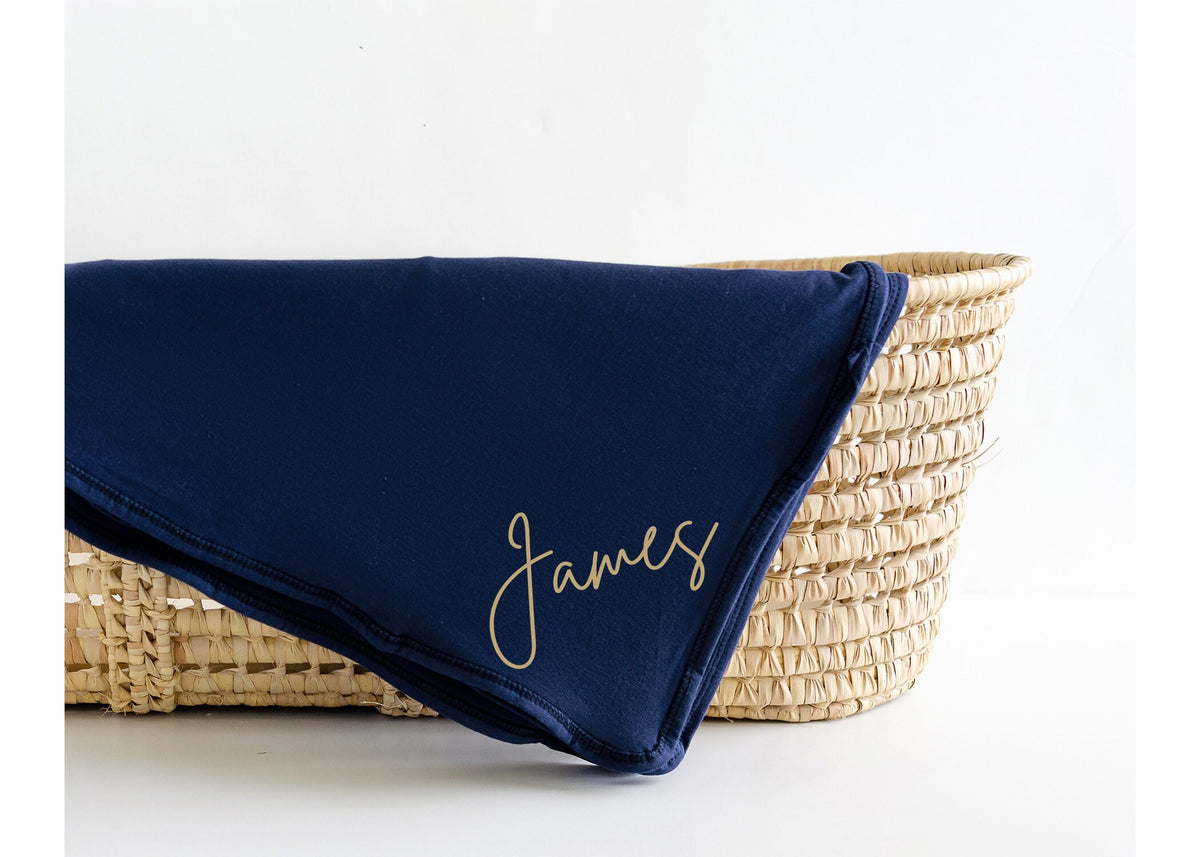 Personalized Newborn Boy Coming Home Outfit: Navy Romper & Hat Set