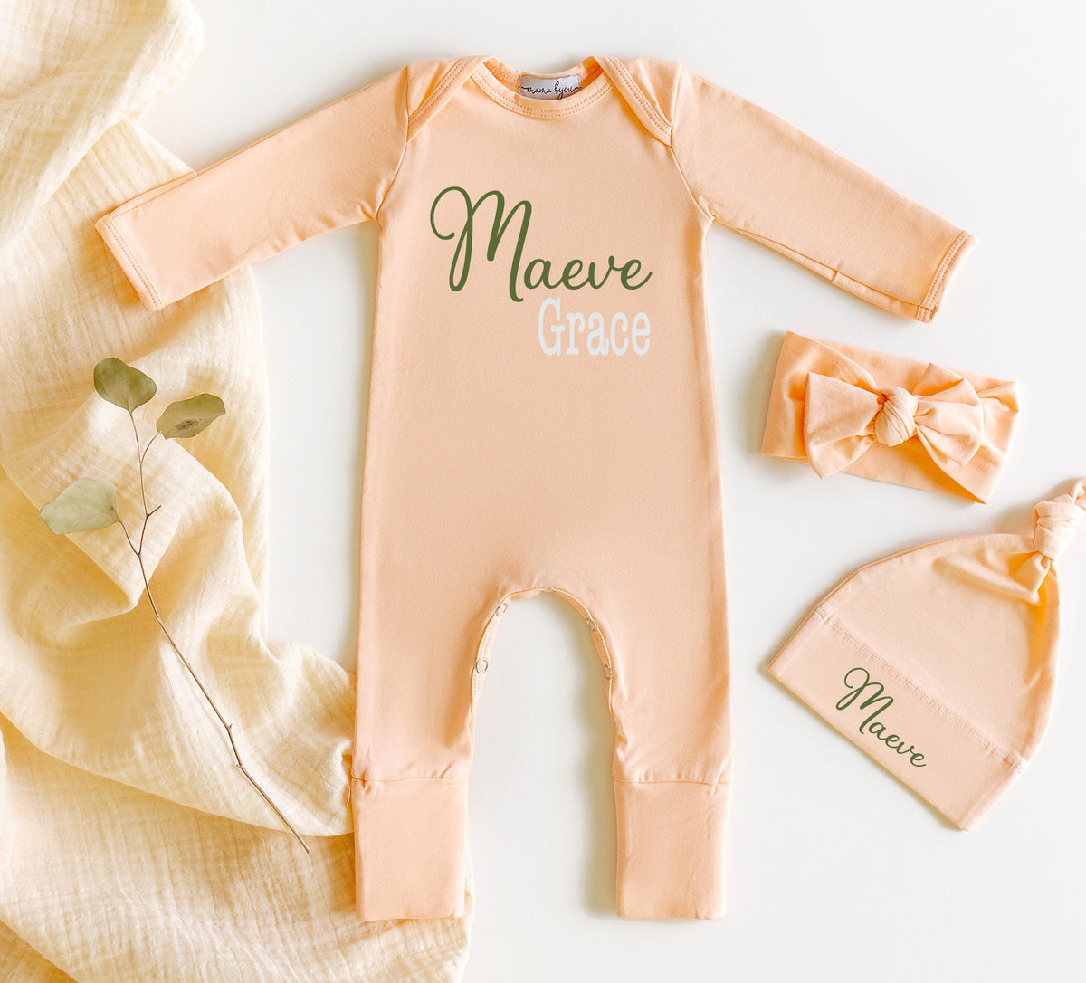 Peach Floral Baby Milestone Cards: Newborn Photo Props, 13 Card Set