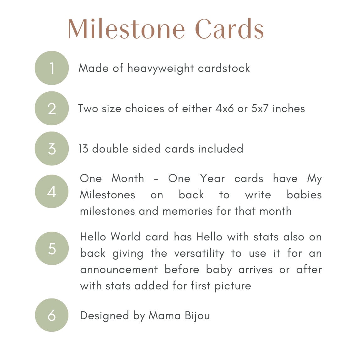 Peach Floral Baby Milestone Cards: Newborn Photo Props, 13 Card Set