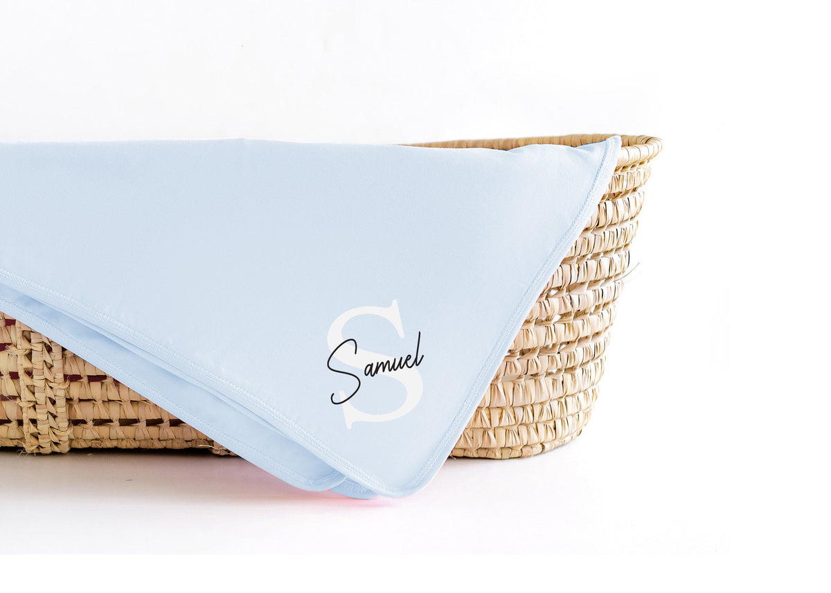 Personalized Baby Boy Romper: Light Blue Cotton Newborn Outfit