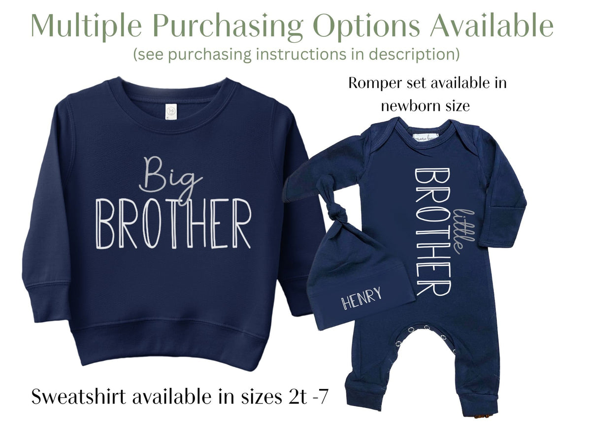 Matching Family Shirts: Big Little Sibling Reveal, Navy Cotton