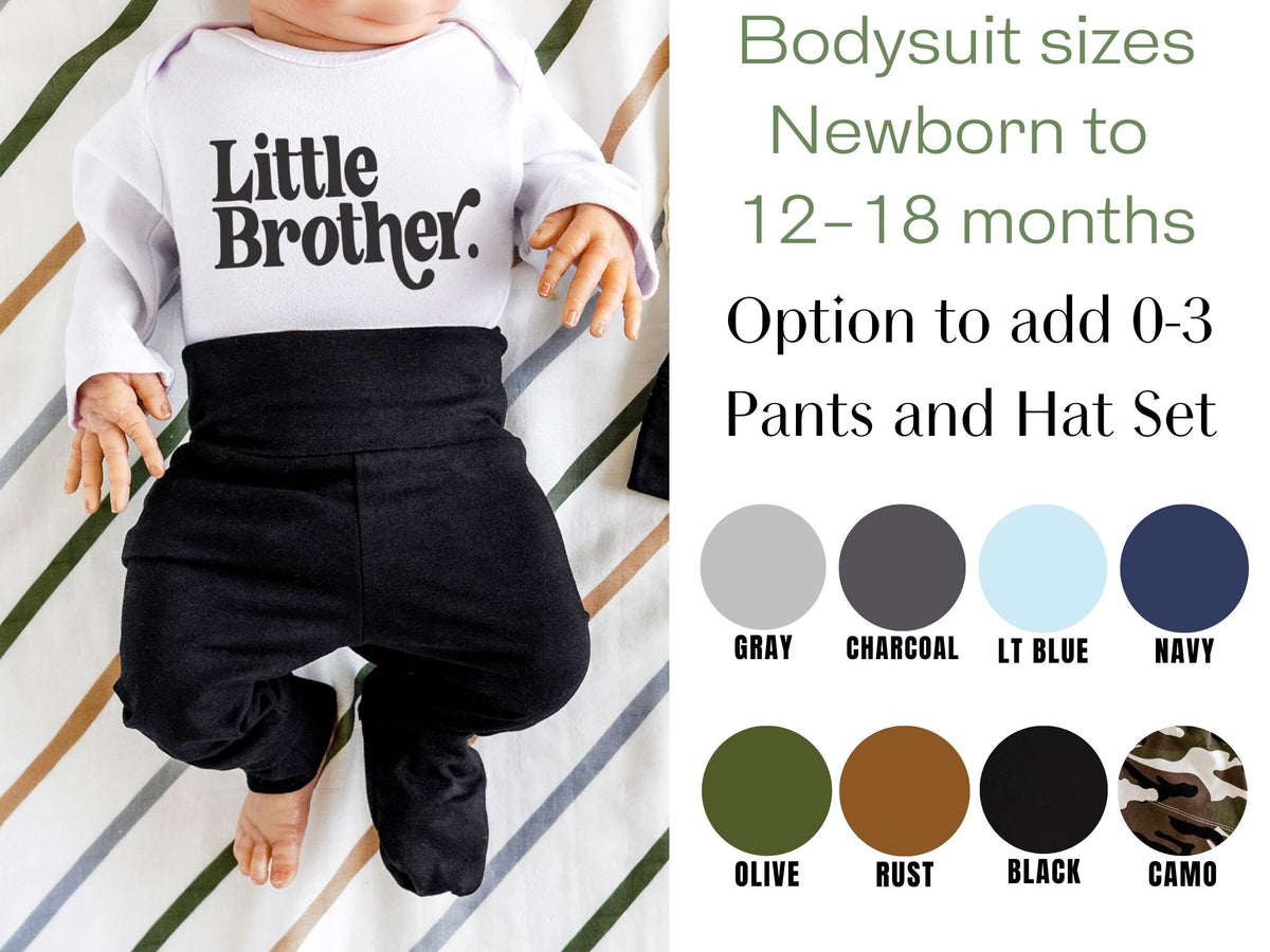 Little Brother Bodysuit: Newborn Coming Home Outfit, Sibling Shirt