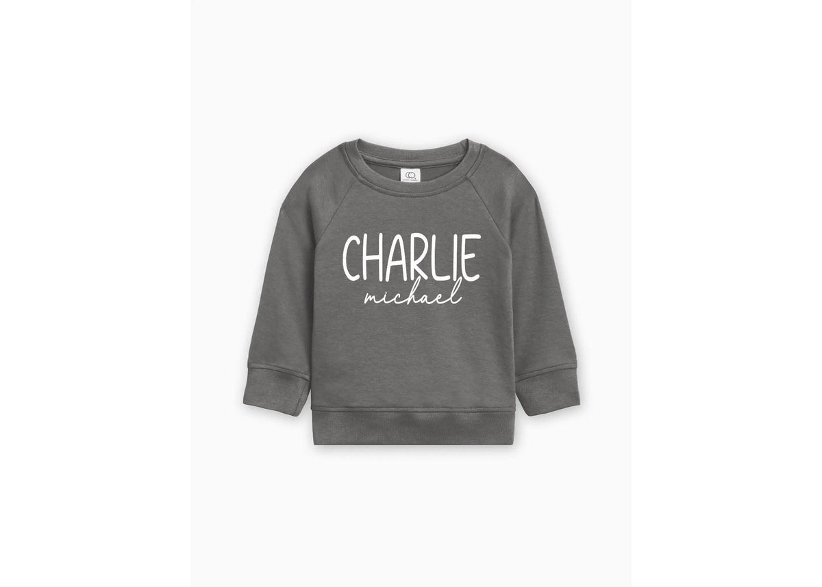 Personalized Organic Cotton Baby Pullover: Custom Name Lightweight Sweatshirt