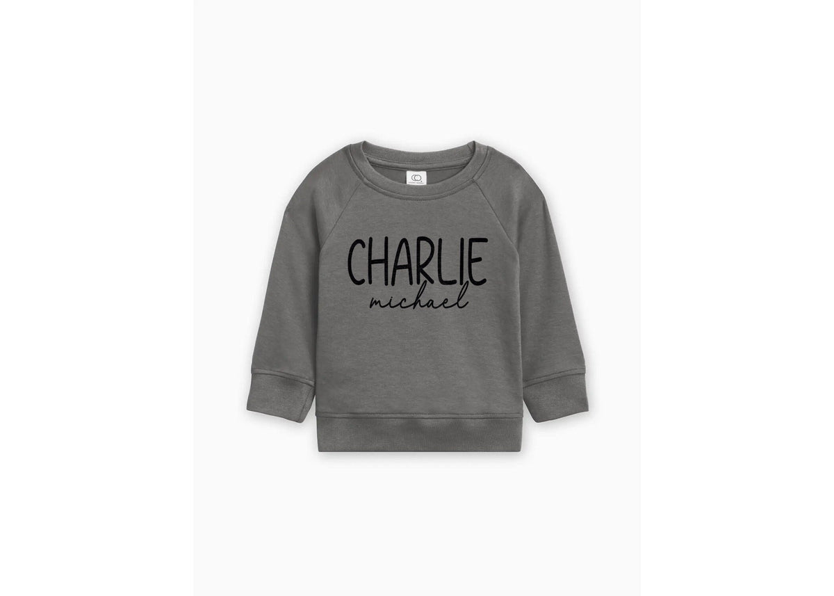 Personalized Organic Cotton Baby Pullover: Custom Name Lightweight Sweatshirt