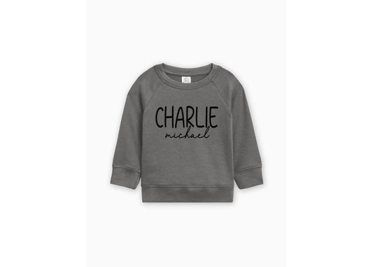 Personalized Organic Cotton Baby Pullover: Custom Name Lightweight Sweatshirt
