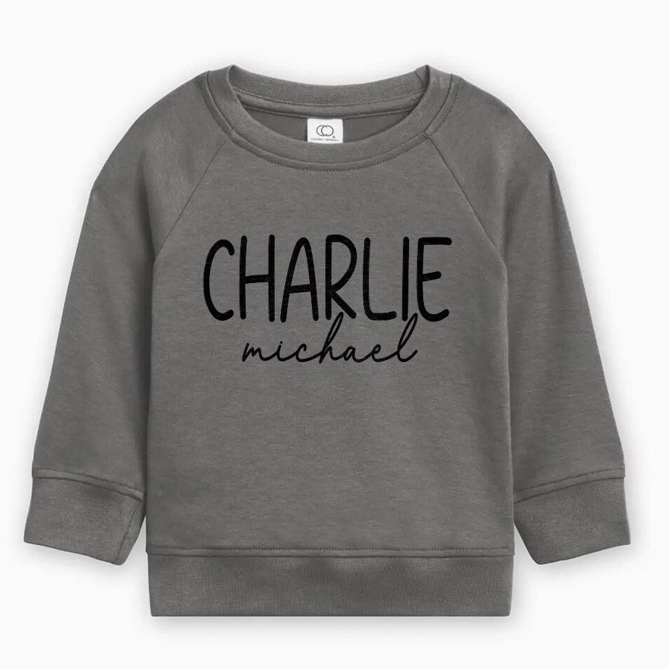 Personalized Baby Boy Coming Home Outfit: Charcoal Romper & Hat Set
