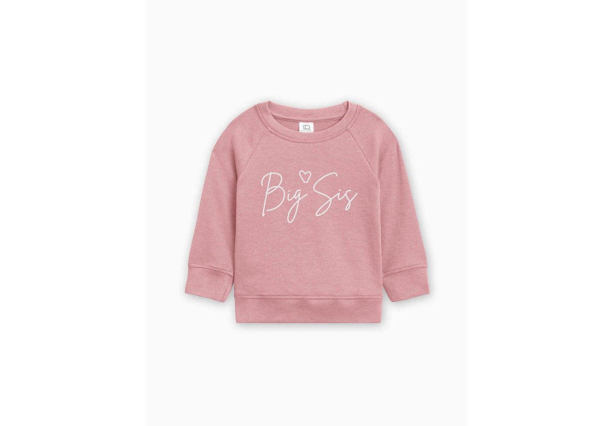 Big Sister Organic Cotton Sweatshirt: Rose Pink Sibling Shirt
