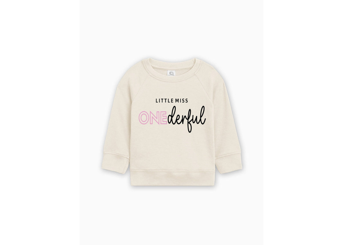 1st Birthday Girl Organic Cotton Sweatshirt: Little Miss Onderful