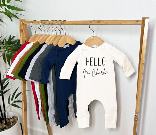 Personalized Newborn Romper Set: Cotton Baby Coming Home Outfit