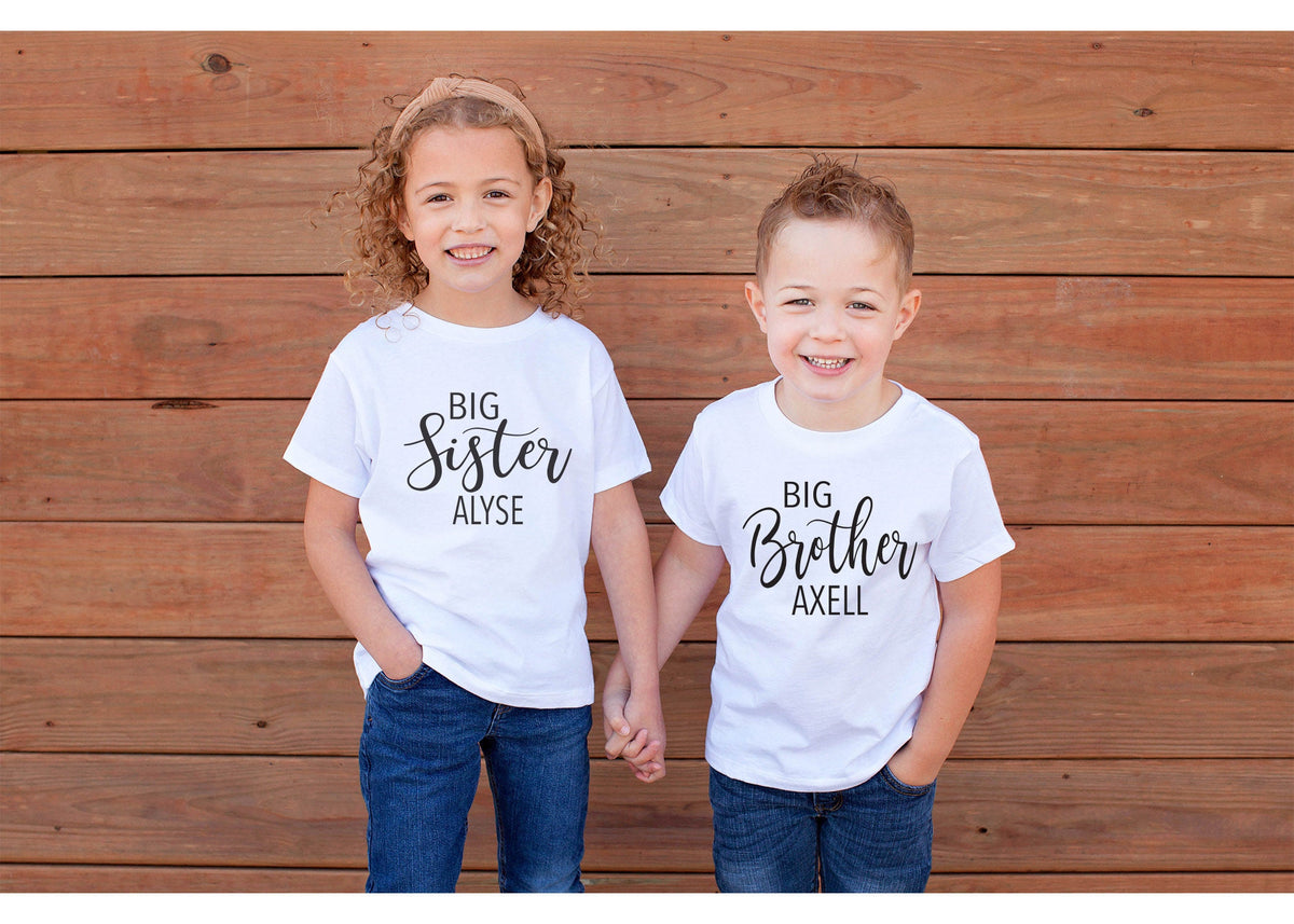 Personalized Newborn Boy Coming Home Outfit: Little Brother Bodysuit, Gray Pants & Hat