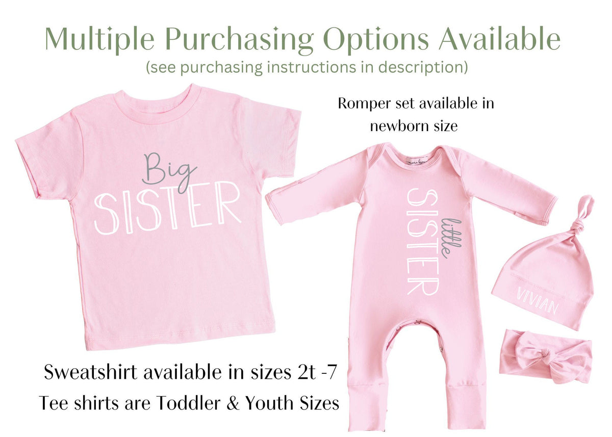 Little Sister Newborn Coming Home Outfit Personalized, Little Sister Clothing, Newborn Baby Gift, Sibling Outfits, Baby Announcement