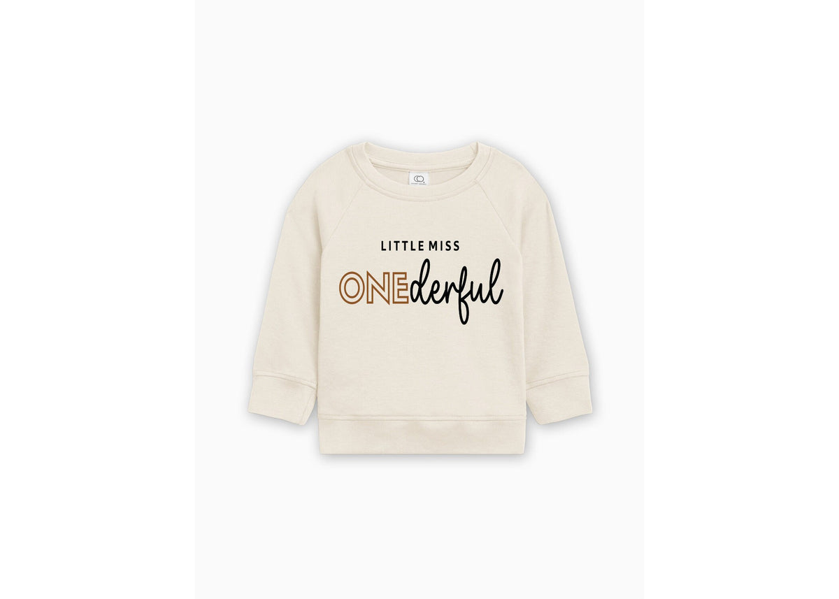 1st Birthday Girl Organic Cotton Sweatshirt: Little Miss Onderful