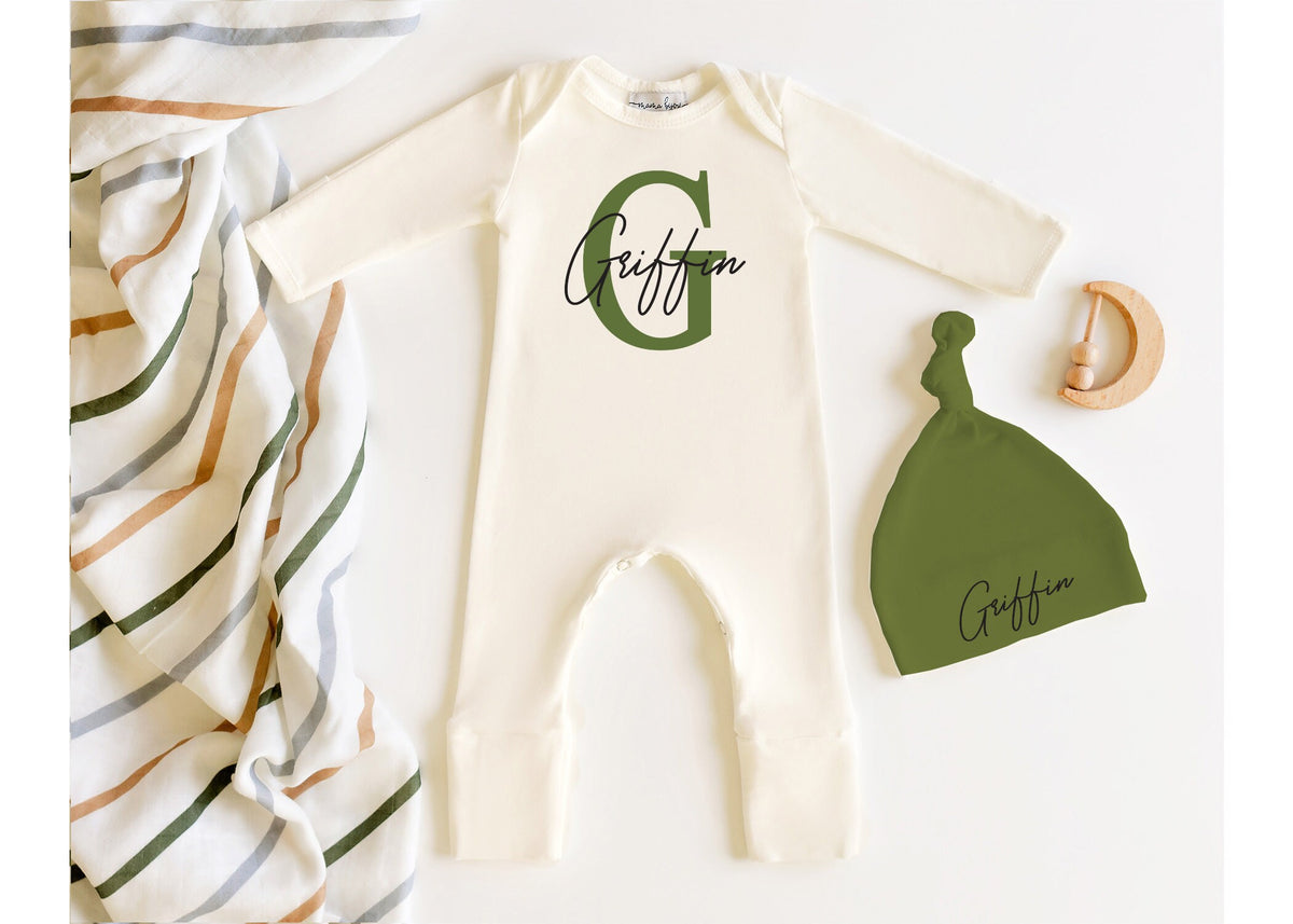 Personalized Newborn Romper: Gender Neutral Baby Coming Home Outfit