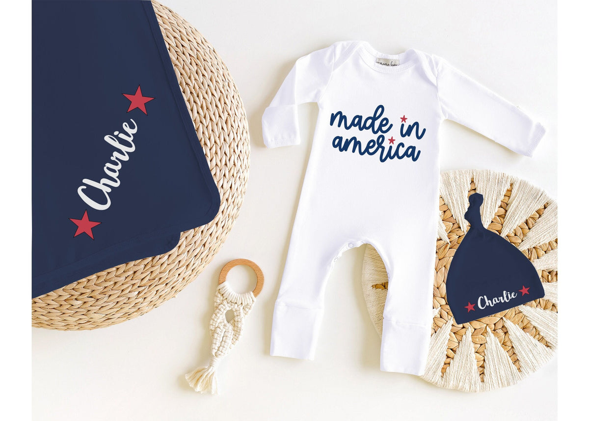 Red White & Blue Baby Romper: Patriotic Newborn Outfit