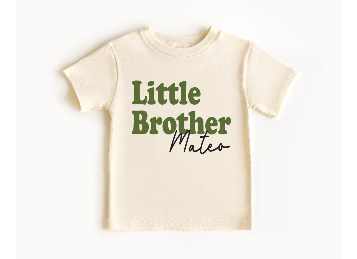 Personalized Brother Shirt: Olive Green Matching Family Outfit
