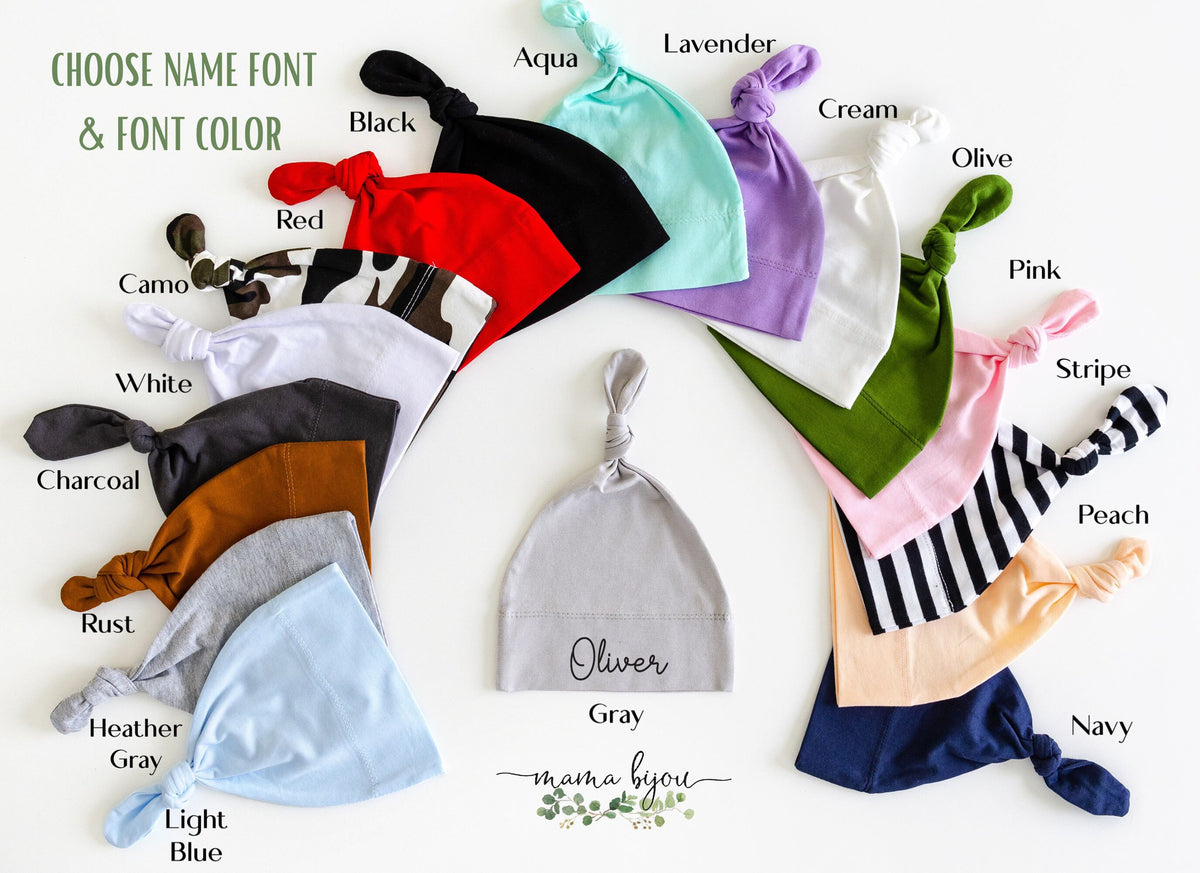 Personalized Newborn Knotted Beanie: Customizable Baby Hat