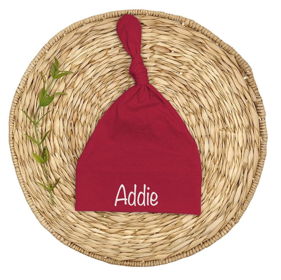 Personalized Newborn Knotted Beanie: Customizable Baby Hat