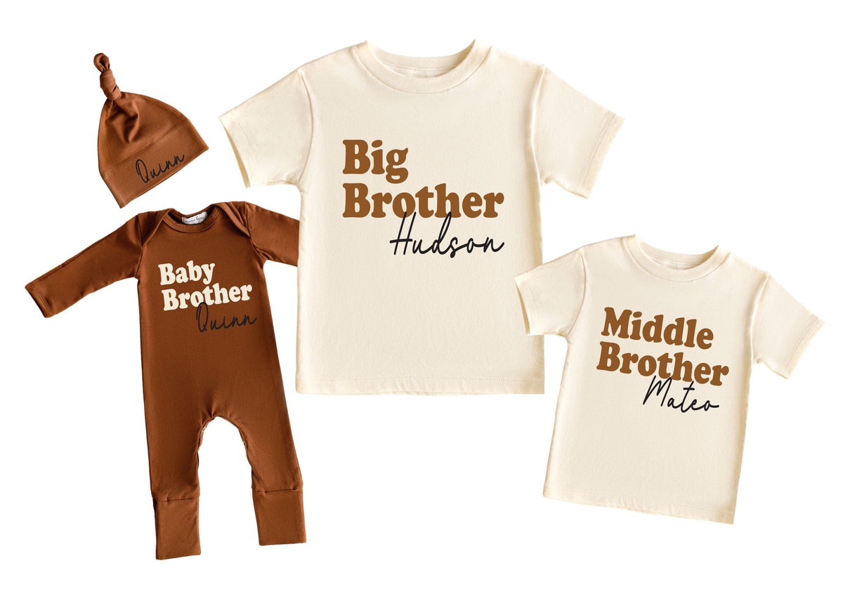 Personalized Sibling Tee: Big, Little, Middle Brother/Sister Matching Shirt