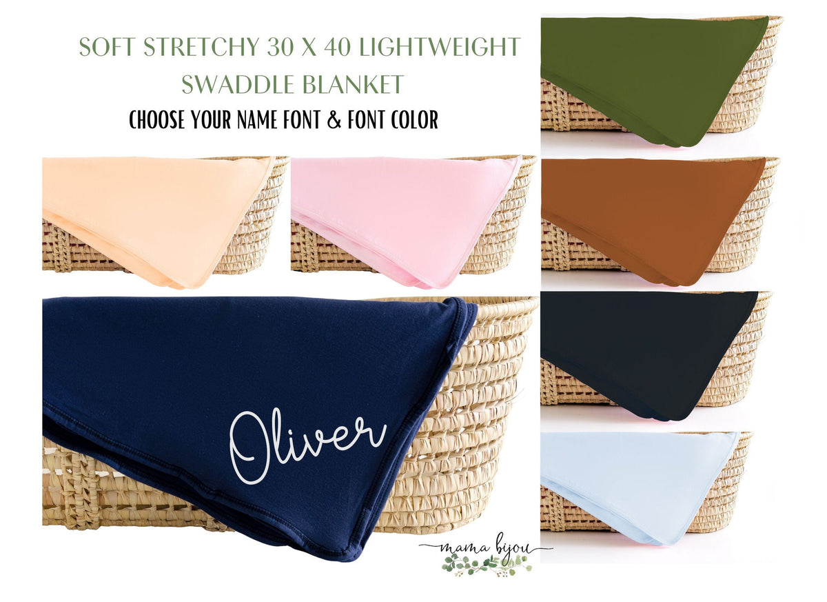 Personalized Baby Swaddle Blanket: Lightweight, Customizable Fonts