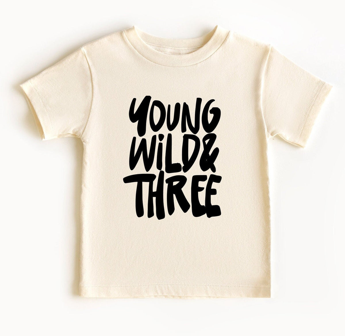 Young Wild & Three Birthday Shirt: Third Birthday Party Tee