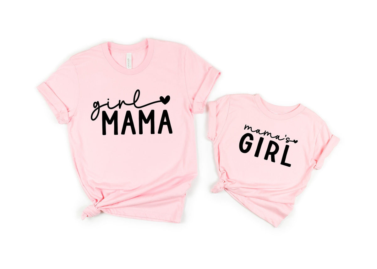 Girl Mama and Mama's Girl Matching Shirts - Mommy and Me Family Shirts - Gift for Mom or Mothers Day Gift - Variety Colors Tee or Sweatshirt