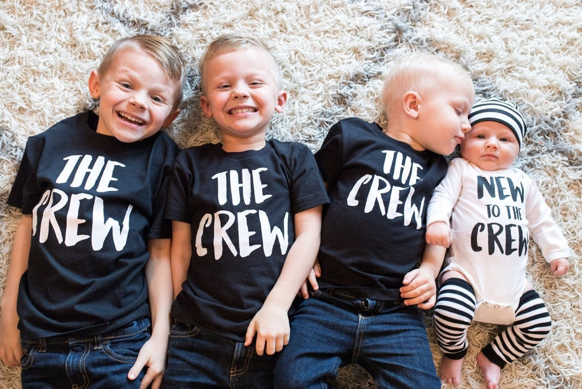 Sibling Shirts: "The Crew" Matching Family Tees, New Baby Announcement