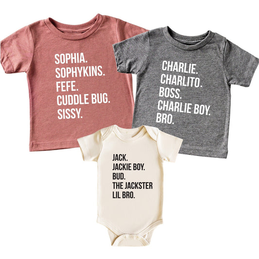 Custom Nickname Family Shirts: Personalized Matching Outfits
