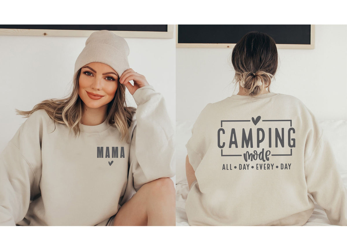 Mom Camping Mode Sweatshirt: Nature Lover's Outdoor Mama Gift