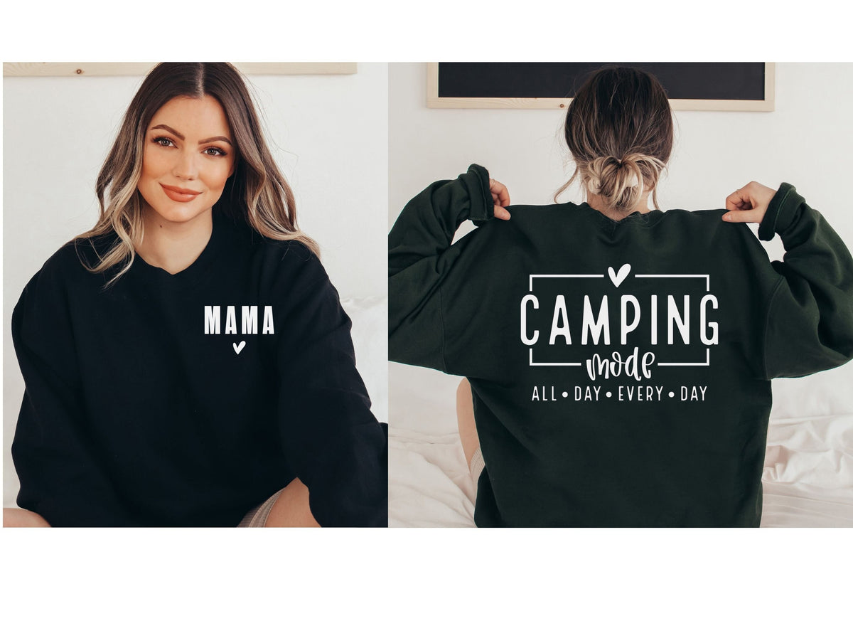 Mom Camping Mode Sweatshirt: Nature Lover's Outdoor Mama Gift