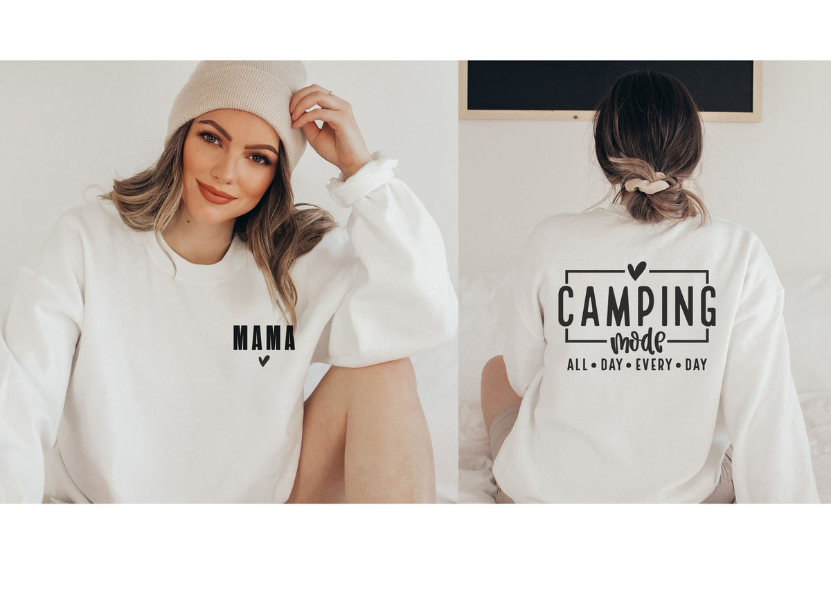 Mom Camping Mode Sweatshirt: Nature Lover's Outdoor Mama Gift