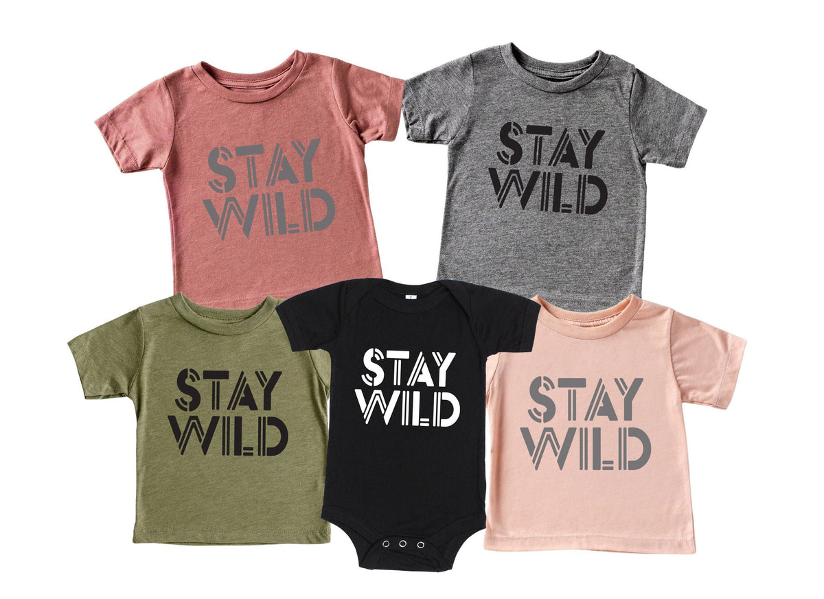 Stay Wild Boy Shirt: Adventure Camping Toddler Tee