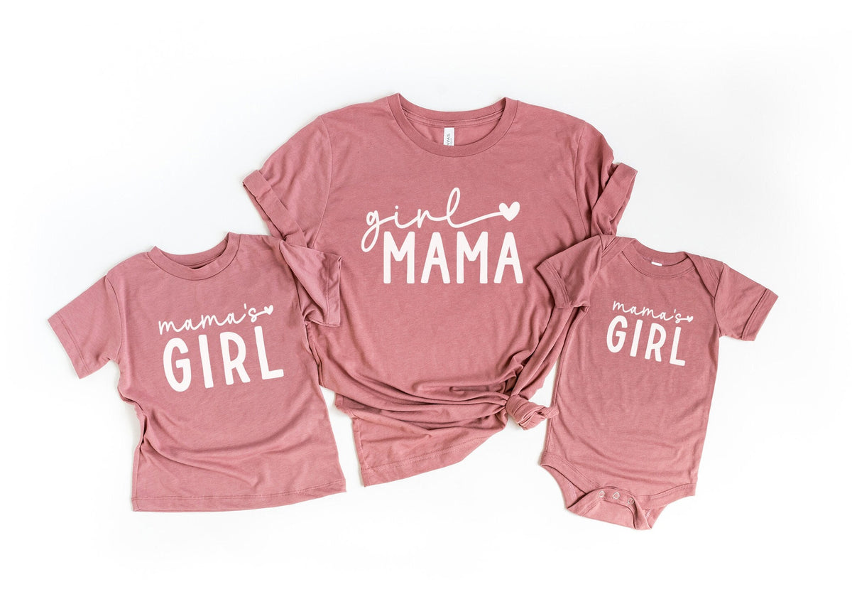 Girl Mama and Mama's Girl Matching Shirts - Mommy and Me Family Shirts - Gift for Mom or Mothers Day Gift - Variety Colors Tee or Sweatshirt