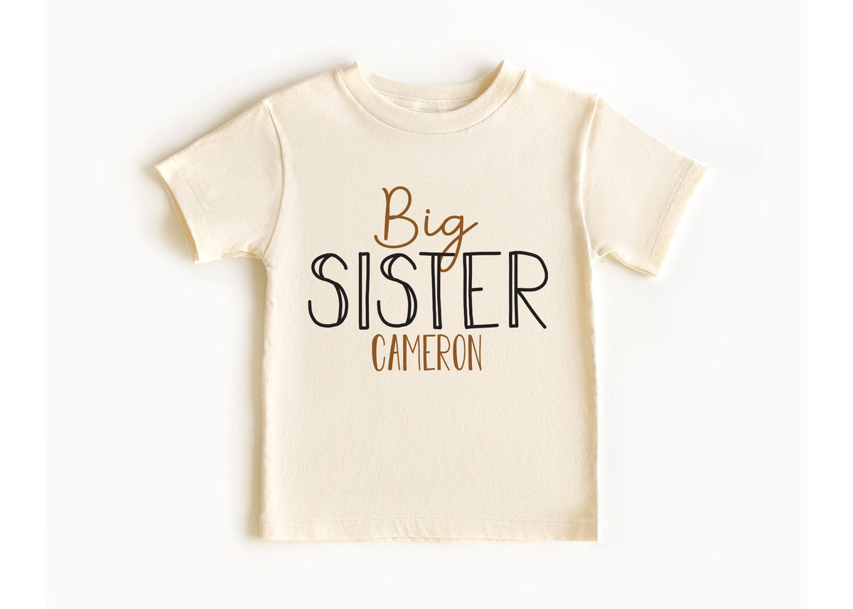 Personalized Big Brother Shirt: Sibling Tee, Rust & Black