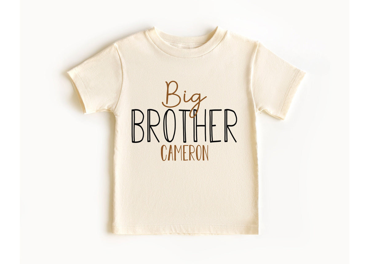 Personalized Big Brother Shirt: Sibling Tee, Rust & Black