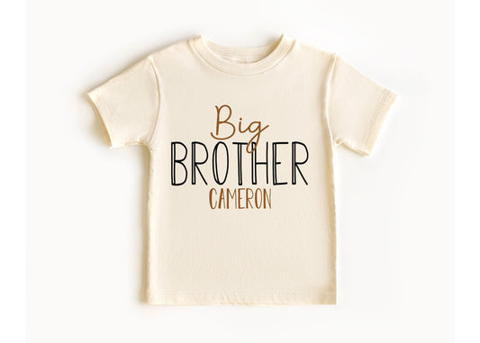 Personalized Big Brother Shirt: Sibling Tee, Rust & Black