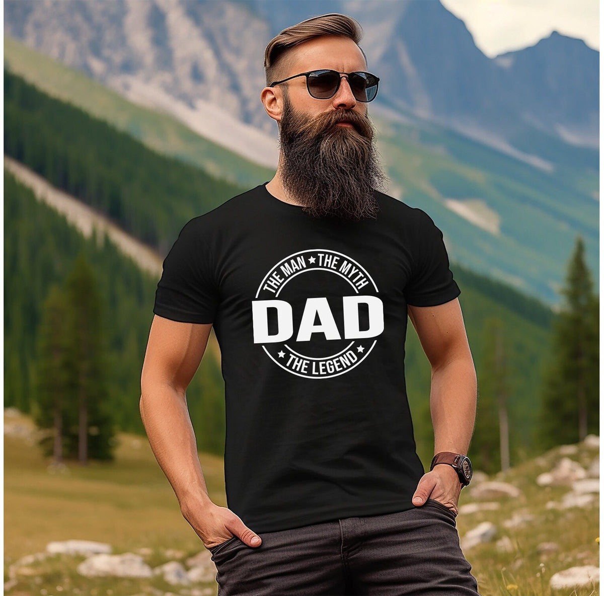 Dad The Man The Myth The Legend Tee Shirt - Perfect Father's Day or New Dad Gift - Available in Variety of Colors