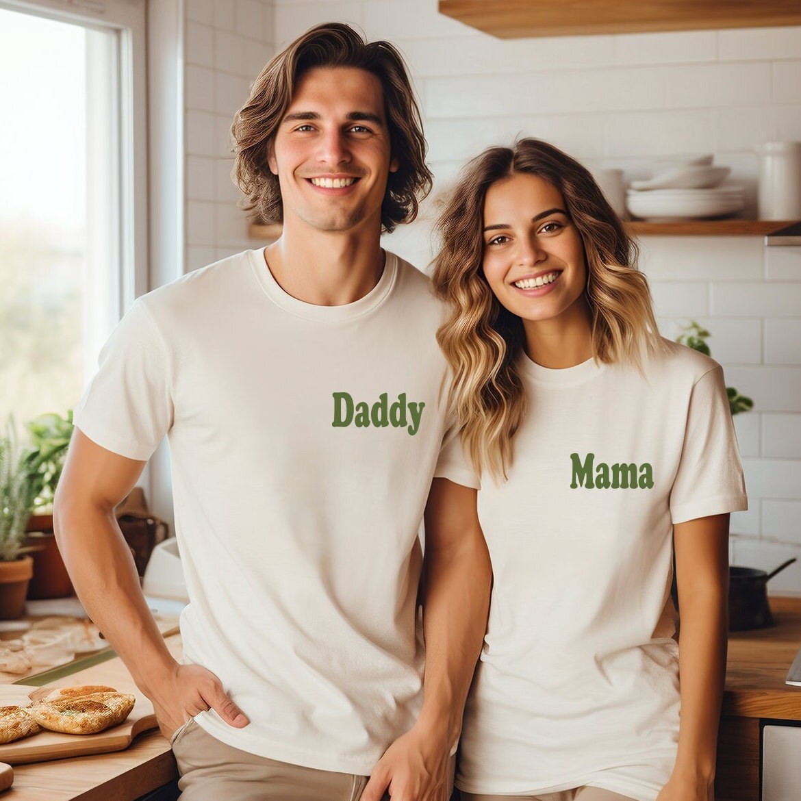 Personalized Sister Shirts: Matching Family Outfit, Olive Green Boho Baby
