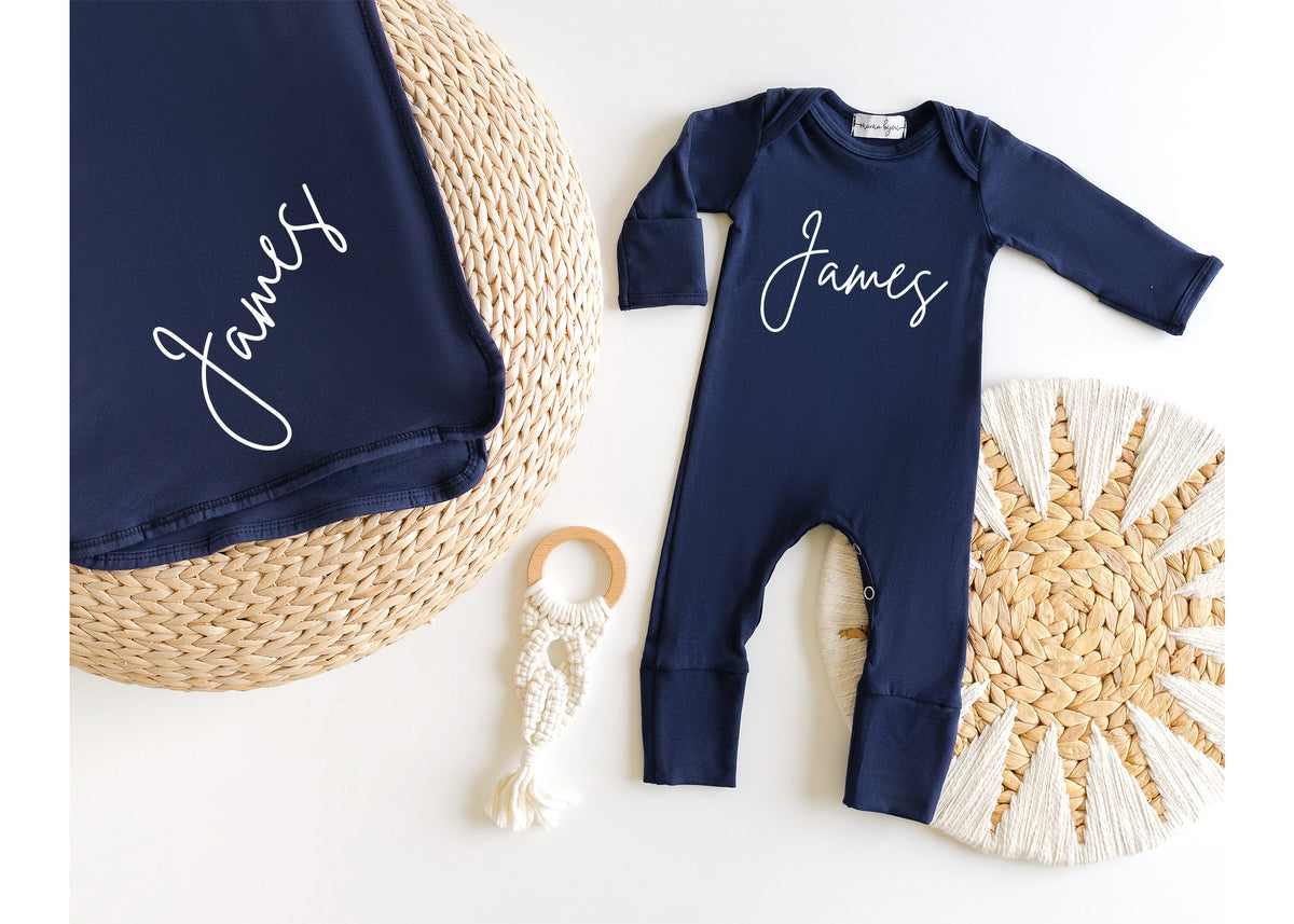 Personalized Newborn Romper Set: Cotton Baby Coming Home Outfit