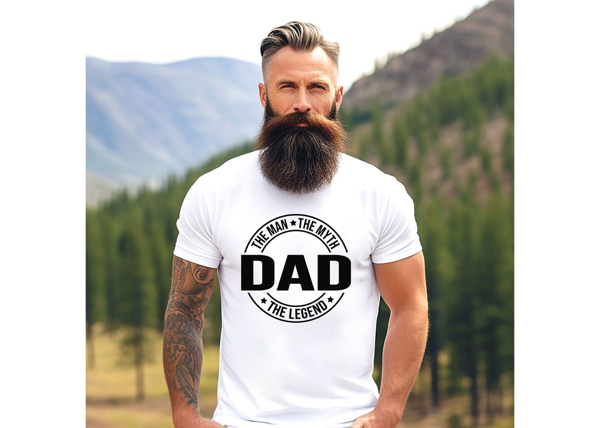 Dad The Man The Myth The Legend Tee Shirt - Perfect Father's Day or New Dad Gift - Available in Variety of Colors