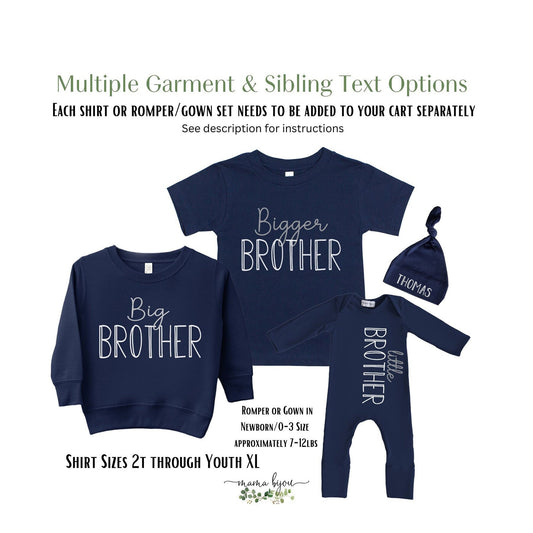 Big Brother or Sister Shirt or Sweatshirt, Little Brother Newborn Coming Home Outfit, Sibling Outfits,Newborn Baby Announcement