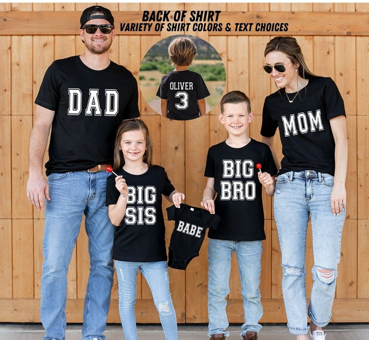 Matching Family Varsity Shirt: Mom, Dad, Siblings, Cousins