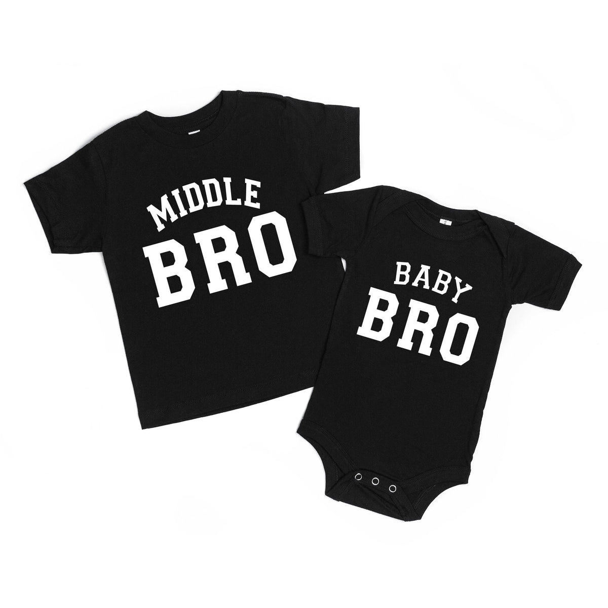 Personalized Varsity Little Brother Outfit: Cotton Baby Romper & Hat
