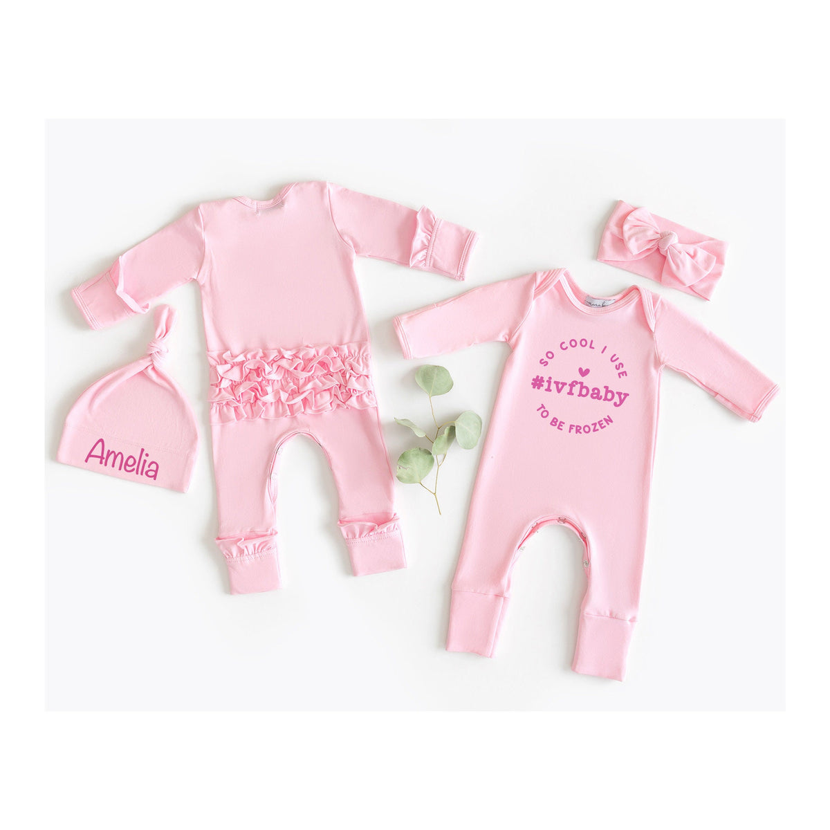 IVF Rainbow Baby Romper: Personalized Cotton Newborn Outfit