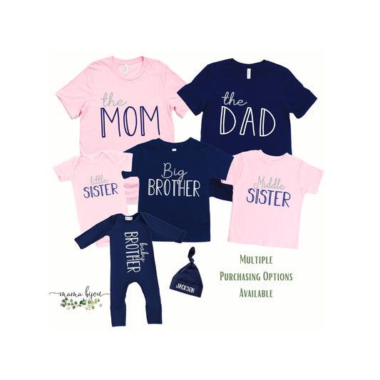 Matching Family Shirts: Sibling Newborn Outfit, Mom Dad Brother Sister Tees