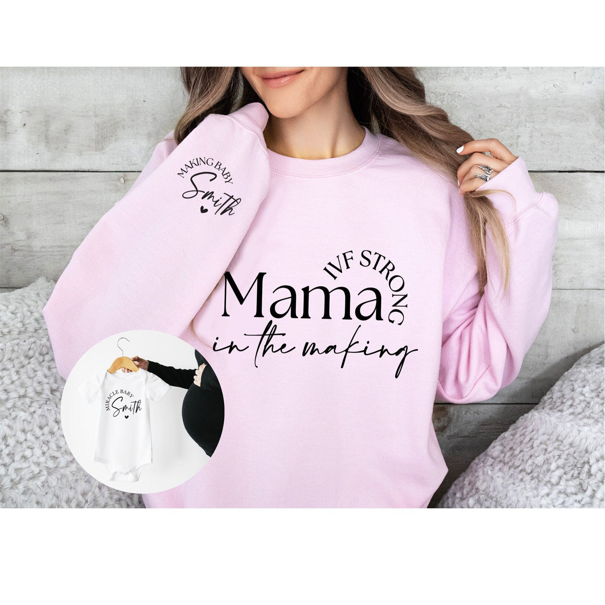 Personalized IVF Mama Sweatshirt: Rainbow Baby Announcement Gift