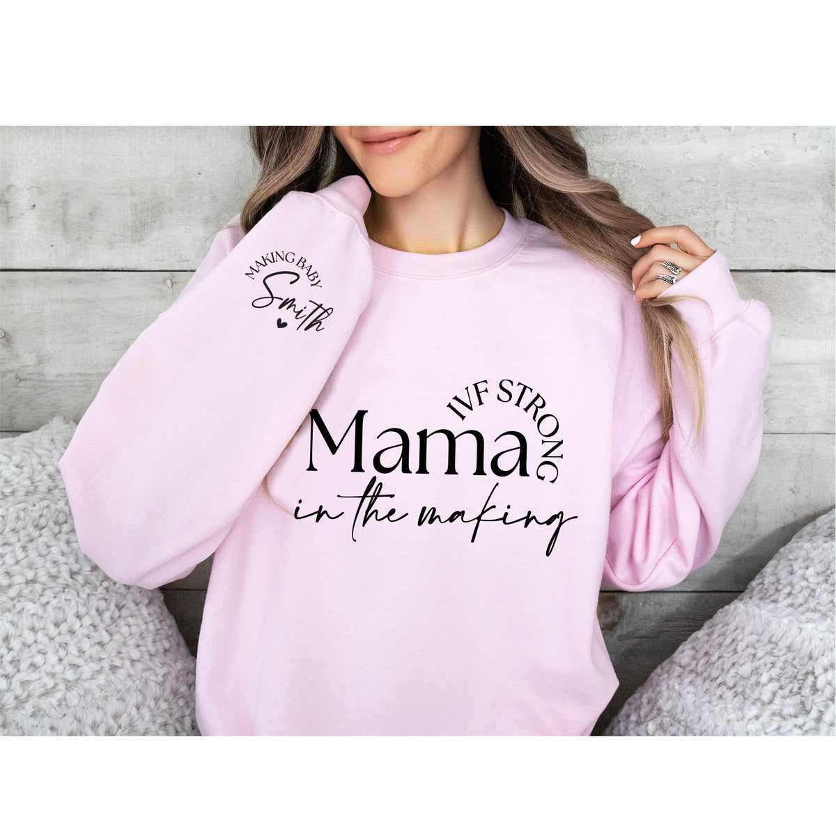 IVF Strong Mama/Daddy Sweatshirt: Miracle Baby Announcement Outfit